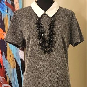 Tommy Hilfiger short sleeve dress Size 16 black and white herringbone